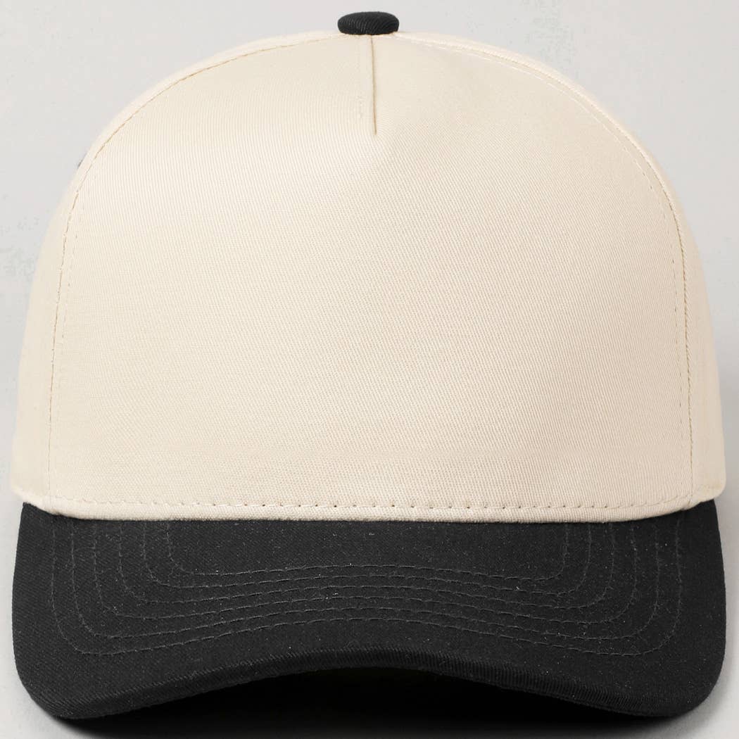 Plain Two-Tone Canvas Cotton Trucker Hat