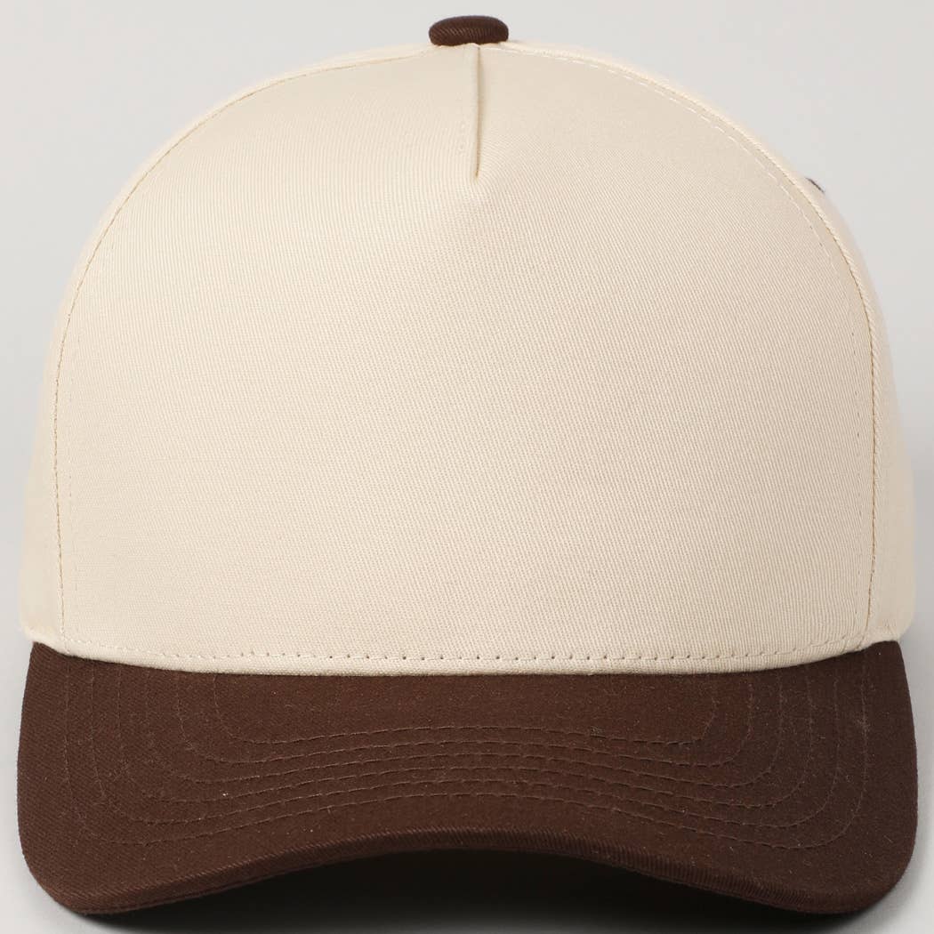 Plain Two-Tone Canvas Cotton Trucker Hat
