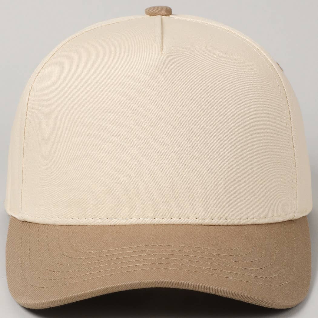 Plain Two-Tone Canvas Cotton Trucker Hat