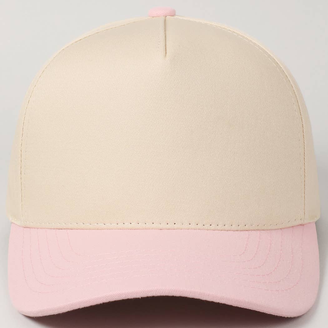 Plain Two-Tone Canvas Cotton Trucker Hat